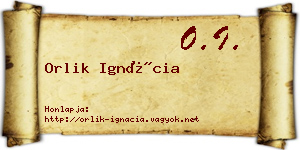 Orlik Ignácia névjegykártya